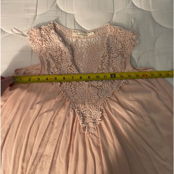 Solitaire Pink Lace Top Short Sleeve Blouse Size S - Picture 5 of 10